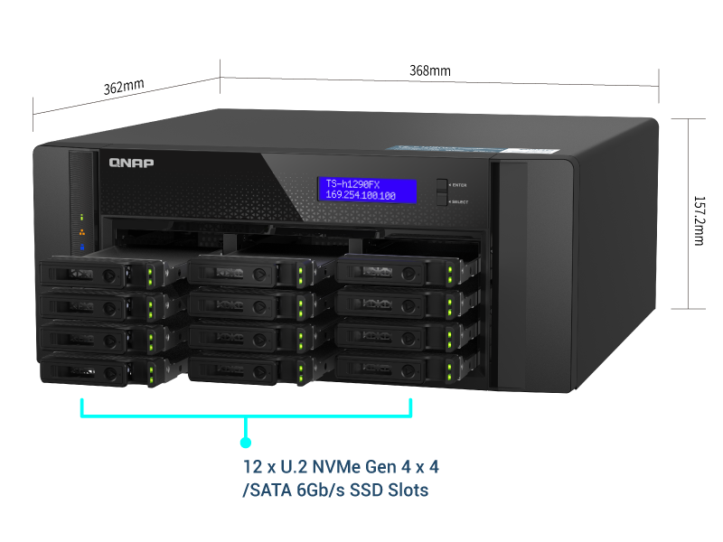 ذخیره ساز تحت شبکه QNAP مدل TS-h1290FX-7232P-64G